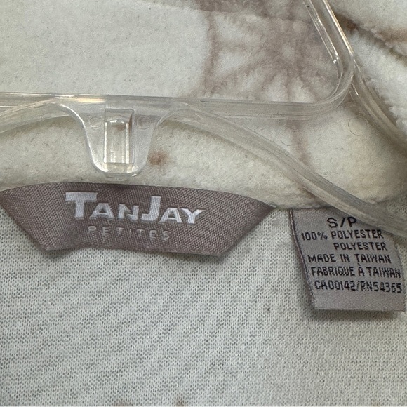 TanJay Petites Winter Fleece Vest Sz S Snowflake Mountain Zip-Up - Picture 4 of 5